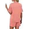 image:imageWIHOLL 2 Piece Sets for Women Lounge Sets Summer Outfits 2026 Button Down Short Sleeve Tops and Shorts Set with Pockets2coral