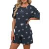 image:imageWIHOLL 2 Piece Sets for Women Lounge Sets Summer Outfits 2026 Button Down Short Sleeve Tops and Shorts Set with Pockets3dark Gray Stars