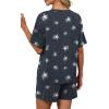 image:imageWIHOLL 2 Piece Sets for Women Lounge Sets Summer Outfits 2026 Button Down Short Sleeve Tops and Shorts Set with Pockets3dark Gray Stars