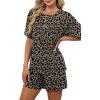 image:imageWIHOLL 2 Piece Sets for Women Lounge Sets Summer Outfits 2026 Button Down Short Sleeve Tops and Shorts Set with Pockets3leopard