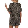 image:imageWIHOLL 2 Piece Sets for Women Lounge Sets Summer Outfits 2026 Button Down Short Sleeve Tops and Shorts Set with Pockets3leopard