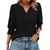image:imageWIHOLL 34 Length Sleeve Womens Tops Summer Shirts Spring Vacation Outfits Dressy Casual Trendy Fall S3XL01black