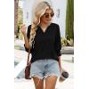 image:imageWIHOLL 34 Length Sleeve Womens Tops Summer Shirts Spring Vacation Outfits Dressy Casual Trendy Fall S3XL01black