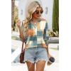 image:imageWIHOLL 34 Length Sleeve Womens Tops Summer Shirts Spring Vacation Outfits Dressy Casual Trendy Fall S3XL01orange and Blue Plaid