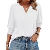 image:imageWIHOLL 34 Length Sleeve Womens Tops Summer Shirts Spring Vacation Outfits Dressy Casual Trendy Fall S3XL01white