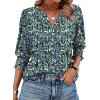 image:imageWIHOLL 34 Length Sleeve Womens Tops Summer Shirts Spring Vacation Outfits Dressy Casual Trendy Fall S3XL03  Floral Blue