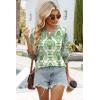 image:imageWIHOLL 34 Length Sleeve Womens Tops Summer Shirts Spring Vacation Outfits Dressy Casual Trendy Fall S3XL03green Ethnic Pattern
