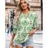 image:imageWIHOLL 34 Length Sleeve Womens Tops Summer Shirts Spring Vacation Outfits Dressy Casual Trendy Fall S3XL03green Ethnic Pattern
