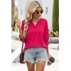 image:imageWIHOLL 34 Length Sleeve Womens Tops Summer Shirts Spring Vacation Outfits Dressy Casual Trendy Fall S3XL03hot Pink