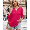 image:imageWIHOLL 34 Length Sleeve Womens Tops Summer Shirts Spring Vacation Outfits Dressy Casual Trendy Fall S3XL03hot Pink