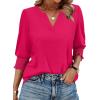 image:imageWIHOLL 34 Length Sleeve Womens Tops Summer Shirts Spring Vacation Outfits Dressy Casual Trendy Fall S3XL03hot Pink