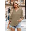 image:imageWIHOLL 34 Length Sleeve Womens Tops Summer Shirts Spring Vacation Outfits Dressy Casual Trendy Fall S3XL03khaki