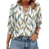 image:imageWIHOLL 34 Length Sleeve Womens Tops Summer Shirts Spring Vacation Outfits Dressy Casual Trendy Fall S3XL03multi Leaf