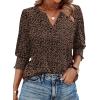 image:imageWIHOLL 34 Length Sleeve Womens Tops Summer Shirts Spring Vacation Outfits Dressy Casual Trendy Fall S3XL03navy Blue Floral