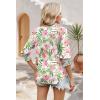image:imageWIHOLL 34 Length Sleeve Womens Tops Summer Shirts Spring Vacation Outfits Dressy Casual Trendy Fall S3XL03romantic Rose