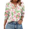 image:imageWIHOLL 34 Length Sleeve Womens Tops Summer Shirts Spring Vacation Outfits Dressy Casual Trendy Fall S3XL03romantic Rose