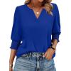 image:imageWIHOLL 34 Length Sleeve Womens Tops Summer Shirts Spring Vacation Outfits Dressy Casual Trendy Fall S3XL03royal Blue