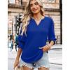 image:imageWIHOLL 34 Length Sleeve Womens Tops Summer Shirts Spring Vacation Outfits Dressy Casual Trendy Fall S3XL03royal Blue