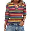 image:imageWIHOLL 34 Length Sleeve Womens Tops Summer Shirts Spring Vacation Outfits Dressy Casual Trendy Fall S3XL03tropical Bohemia