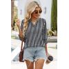 image:imageWIHOLL 34 Length Sleeve Womens Tops Summer Shirts Spring Vacation Outfits Dressy Casual Trendy Fall S3XL04black Stripe
