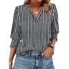 image:imageWIHOLL 34 Length Sleeve Womens Tops Summer Shirts Spring Vacation Outfits Dressy Casual Trendy Fall S3XL04black Stripe