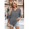 image:imageWIHOLL 34 Length Sleeve Womens Tops Summer Shirts Spring Vacation Outfits Dressy Casual Trendy Fall S3XL04black Stripe