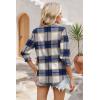 image:imageWIHOLL 34 Length Sleeve Womens Tops Summer Shirts Spring Vacation Outfits Dressy Casual Trendy Fall S3XL04blue Plaid