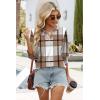 image:imageWIHOLL 34 Length Sleeve Womens Tops Summer Shirts Spring Vacation Outfits Dressy Casual Trendy Fall S3XL04brown Plaid
