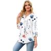 image:imageWIHOLL 34 Length Sleeve Womens Tops with Button Cuffs Dressy Casual V Neck Summer Outfits Early Fall Fashion Spring Clothes01  Floral Print