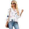 image:imageWIHOLL 34 Length Sleeve Womens Tops with Button Cuffs Dressy Casual V Neck Summer Outfits Early Fall Fashion Spring Clothes01  Floral Print