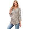 image:imageWIHOLL 34 Length Sleeve Womens Tops with Button Cuffs Dressy Casual V Neck Summer Outfits Early Fall Fashion Spring Clothes02  Beige Black
