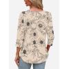image:imageWIHOLL 34 Length Sleeve Womens Tops with Button Cuffs Dressy Casual V Neck Summer Outfits Early Fall Fashion Spring Clothes02  Beige Print