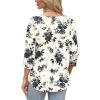 image:imageWIHOLL 34 Length Sleeve Womens Tops with Button Cuffs Dressy Casual V Neck Summer Outfits Early Fall Fashion Spring Clothes02  Black Floral Print