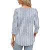 image:imageWIHOLL 34 Length Sleeve Womens Tops with Button Cuffs Dressy Casual V Neck Summer Outfits Early Fall Fashion Spring Clothes02  Blue Stripe