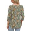 image:imageWIHOLL 34 Length Sleeve Womens Tops with Button Cuffs Dressy Casual V Neck Summer Outfits Early Fall Fashion Spring Clothes02  Boho Paisley Floral