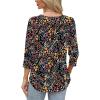 image:imageWIHOLL 34 Length Sleeve Womens Tops with Button Cuffs Dressy Casual V Neck Summer Outfits Early Fall Fashion Spring Clothes02  Floral Print