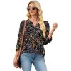 image:imageWIHOLL 34 Length Sleeve Womens Tops with Button Cuffs Dressy Casual V Neck Summer Outfits Early Fall Fashion Spring Clothes02  Floral Print