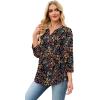 image:imageWIHOLL 34 Length Sleeve Womens Tops with Button Cuffs Dressy Casual V Neck Summer Outfits Early Fall Fashion Spring Clothes02  Floral Print