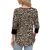 image:imageWIHOLL 34 Length Sleeve Womens Tops with Button Cuffs Dressy Casual V Neck Summer Outfits Early Fall Fashion Spring Clothes02  Leopard Print