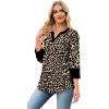image:imageWIHOLL 34 Length Sleeve Womens Tops with Button Cuffs Dressy Casual V Neck Summer Outfits Early Fall Fashion Spring Clothes02  Leopard Print