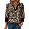 image:imageWIHOLL 34 Length Sleeve Womens Tops with Button Cuffs Dressy Casual V Neck Summer Outfits Early Fall Fashion Spring Clothes02  Leopard Print
