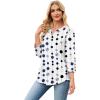 image:imageWIHOLL 34 Length Sleeve Womens Tops with Button Cuffs Dressy Casual V Neck Summer Outfits Early Fall Fashion Spring Clothes02  Navy White Polka Dot