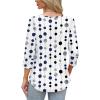 image:imageWIHOLL 34 Length Sleeve Womens Tops with Button Cuffs Dressy Casual V Neck Summer Outfits Early Fall Fashion Spring Clothes02  Navy White Polka Dot