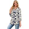 image:imageWIHOLL 34 Length Sleeve Womens Tops with Button Cuffs Dressy Casual V Neck Summer Outfits Early Fall Fashion Spring Clothes02  Navy White Print
