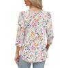 image:imageWIHOLL 34 Length Sleeve Womens Tops with Button Cuffs Dressy Casual V Neck Summer Outfits Early Fall Fashion Spring Clothes02  Orange Floral Print