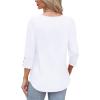 image:imageWIHOLL 34 Length Sleeve Womens Tops with Button Cuffs Dressy Casual V Neck Summer Outfits Early Fall Fashion Spring Clothes04  White
