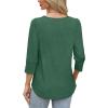 image:imageWIHOLL 34 Length Sleeve Womens Tops with Button Cuffs Dressy Casual V Neck Summer Outfits Early Fall Fashion Spring Clothes10  Green