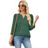 image:imageWIHOLL 34 Length Sleeve Womens Tops with Button Cuffs Dressy Casual V Neck Summer Outfits Early Fall Fashion Spring Clothes10  Green