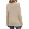 image:imageWIHOLL Blouses for Women Dressy Casual Lace Spring Long Sleeve Shirts 2026 Trendy Sweaters Waffle Knit Beach Vacation ClothesAoatmeal