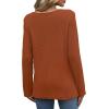 image:imageWIHOLL Blouses for Women Dressy Casual Lace Spring Long Sleeve Shirts 2026 Trendy Sweaters Waffle Knit Beach Vacation ClothesBcaramel